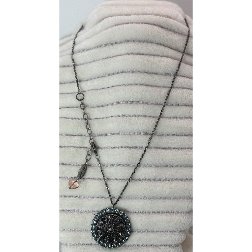 Authentic Sabika Light Blue Celestial Medallion w peach heart detail Pre-Owned
